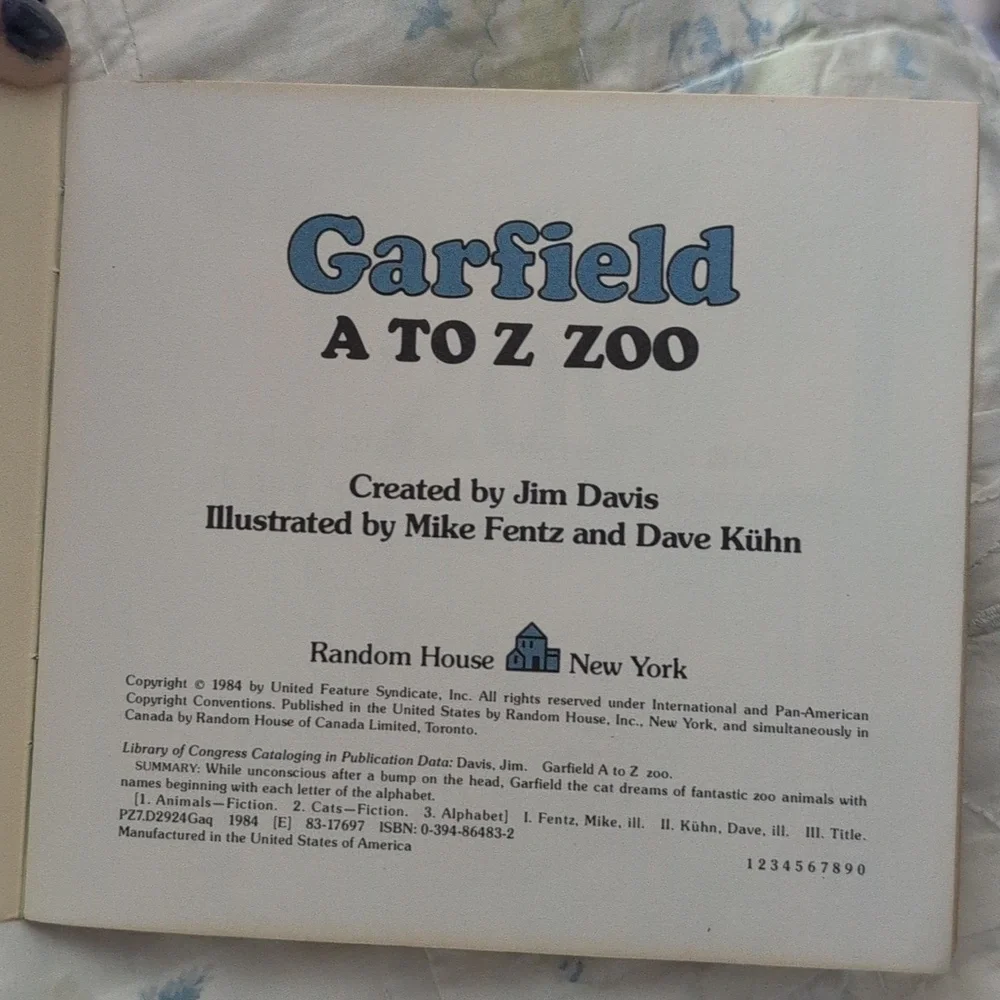 Garfield A to Z Zoo Small Paperback Book Jim Davis‎ Random House 1984
